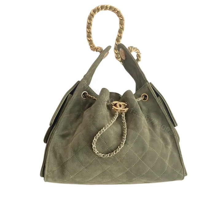 View 1 of Chanel Small 25 Handbag Gold Tone Metal Khaki 26Cm