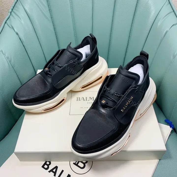View 1 of Balmain Black Leather Runner: Luxury, All-Day Comfort Sneaker
