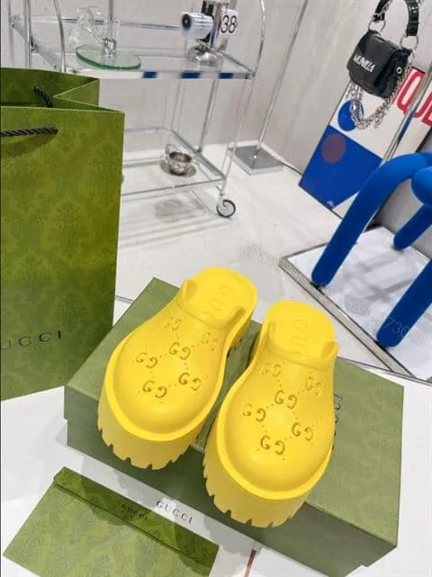 View 1 of GUCCI WONMEN’S PLATFORM PERFORATED G SANDAL – SDG012