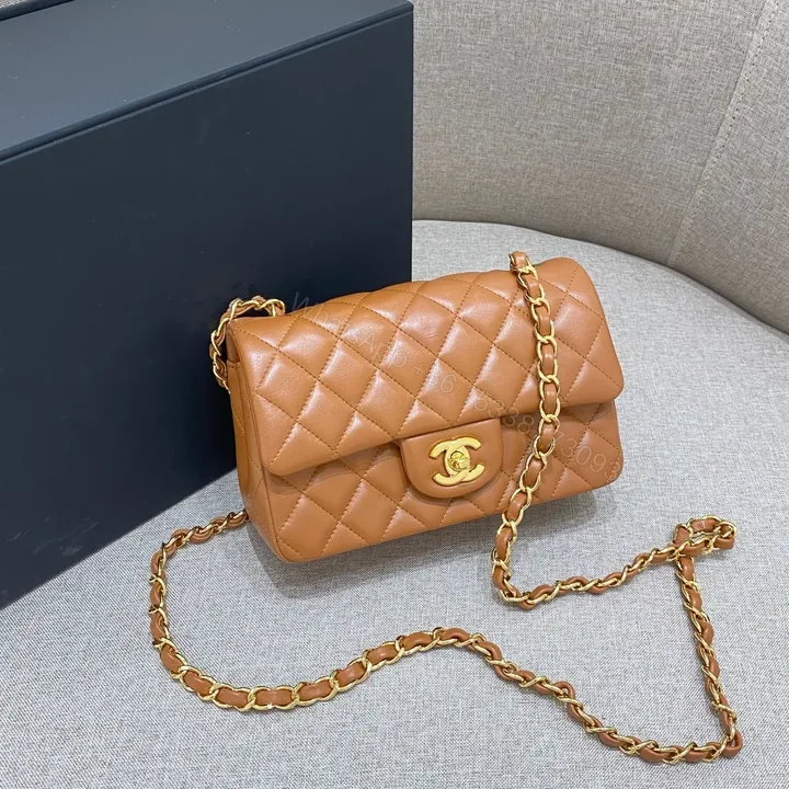 View 1 of CHANEL FLAP BAG 20CM CARAMEL LAMBSKIN GOLD HARDWARE