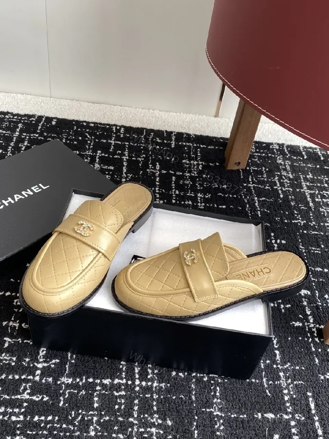 View 1 of Textured Leather Quilted Slides for Everyday Luxury