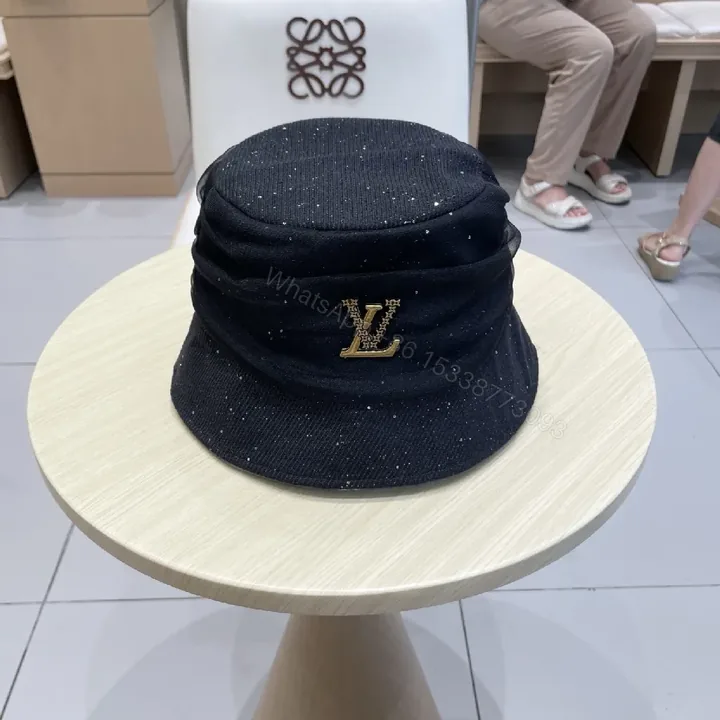 View 1 of Soft-Surface Denim Bucket Hat with Sparkle Embroidery