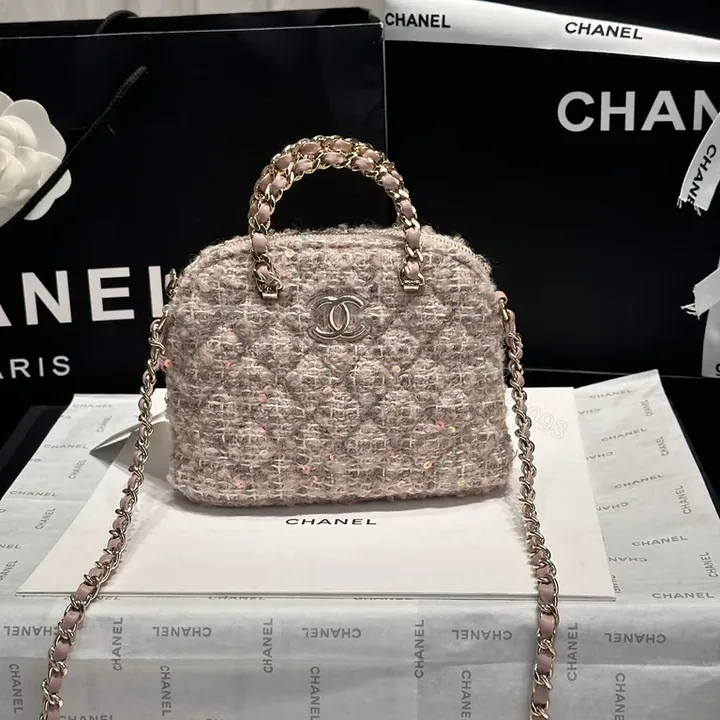 View 1 of Chanel BouclÃ© Mini Handbag with Chain Handle - Luxe Everyday