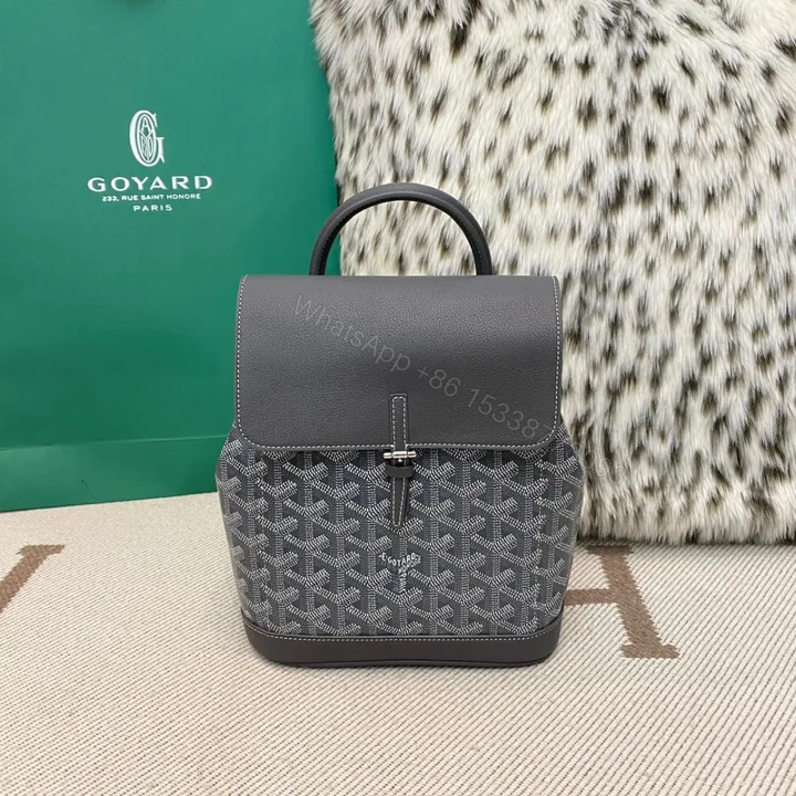 View 1 of 高仿Goyard*ALPIN5經典老花滿印雙肩包灰色免檢版