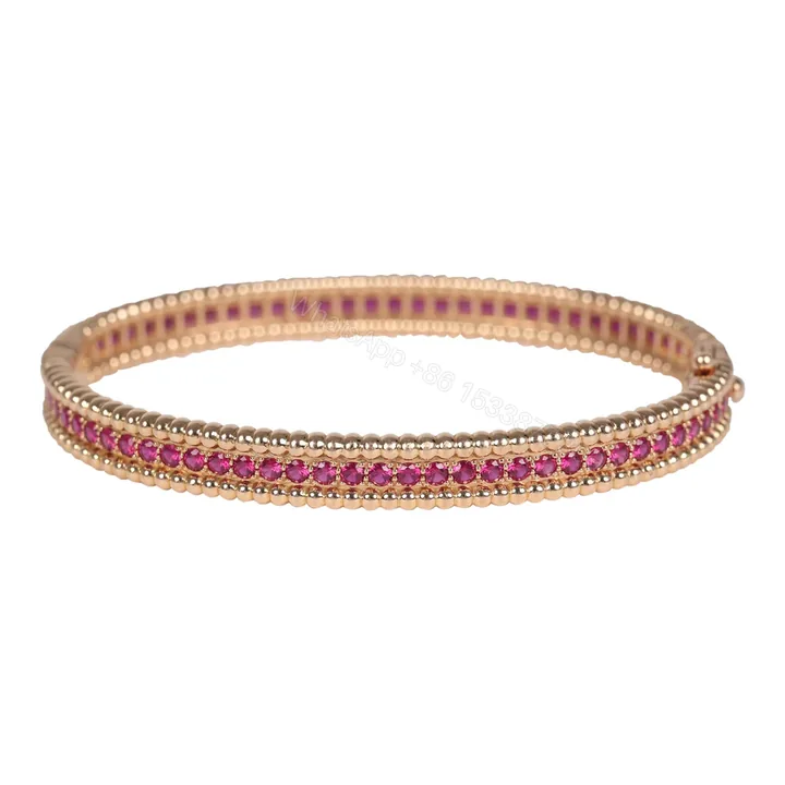 View 1 of Van Cleef Arpels Perlee Ruby Diamonds Bracelet 18K Rose Gold