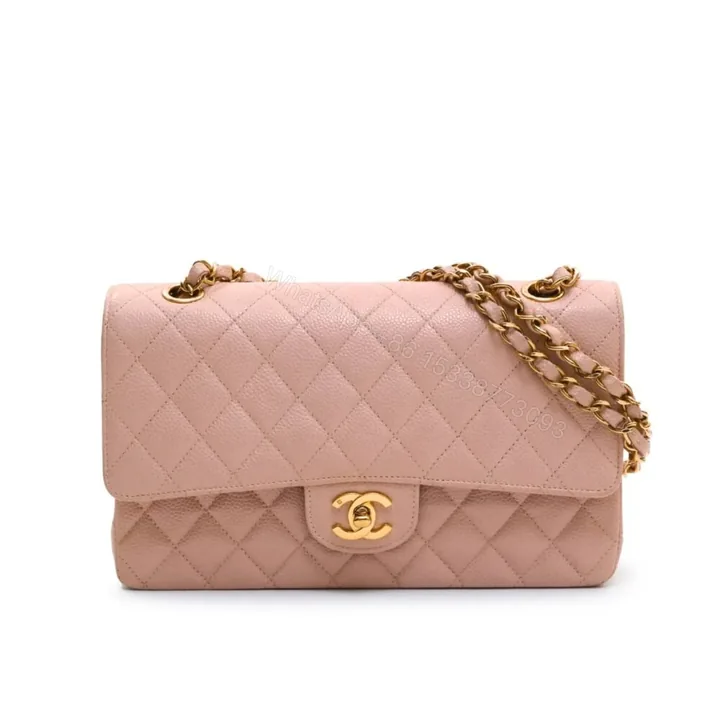 View 1 of Chanel Classic Medium Flap Bag Pink And Gold 25Cm