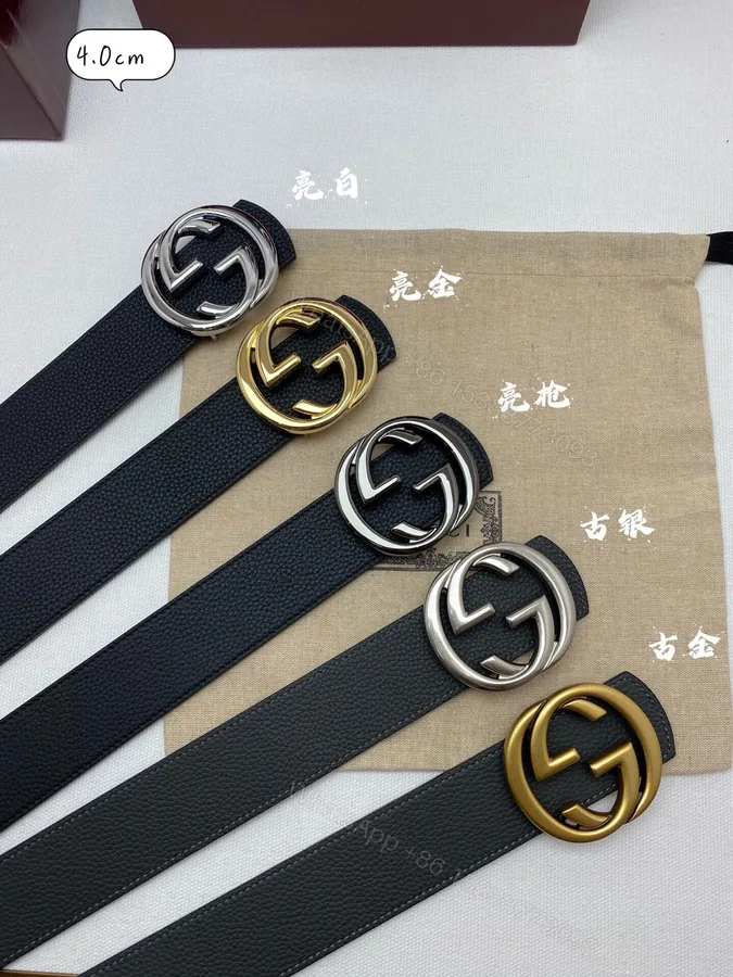 View 1 of Gucci A貨雕刻圓G皮帶 男士粗版皮革五金質感升級