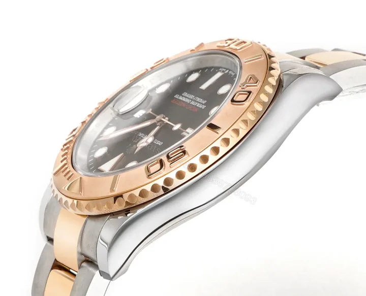 View 1 of Clean Factory Rolex Yacht-Master 40 Rose Gold Brown Dial