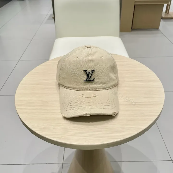 View 1 of Beige Cotton Cap – Subtle LV-Style, Durable, Low-Profile