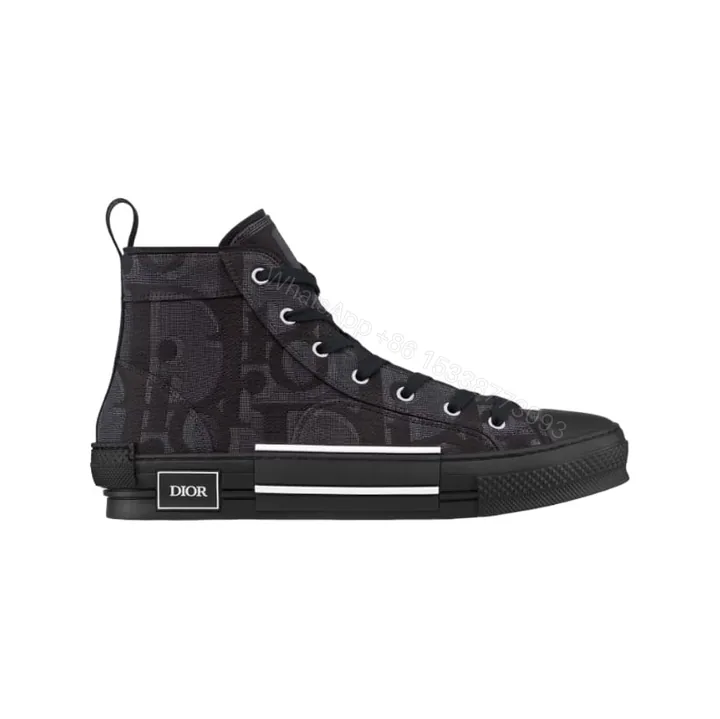 View 1 of B23 HIGH-TOP SNEAKER BLACK MAXI DIOR OBLIQUE JACQUARD – CD118