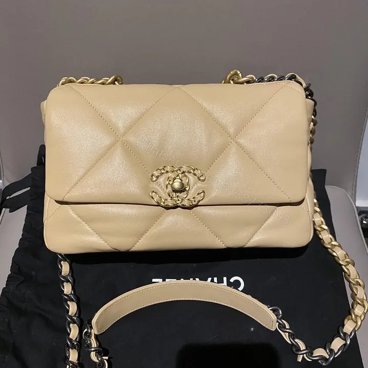 View 1 of Chanel 19 Flap in Creamy Beige Lambskin