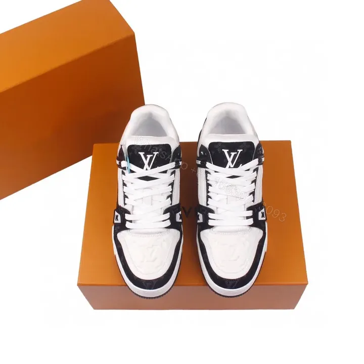 View 1 of Lux LV High-Top Sneakers: Black-White Premium Comfort