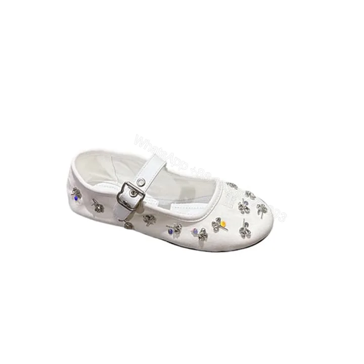 View 1 of MIUMIU Embroidered drill ballerinas 545620