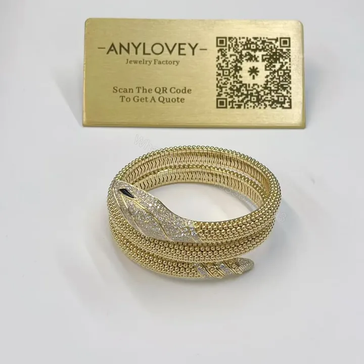 View 1 of 18kt Gold Bvlgari Serpenti Two-Coil Bracelet With Head and Tail Diamonds Onyx 358432