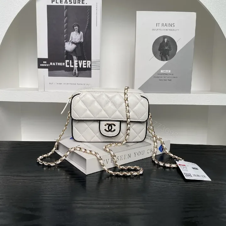 View 1 of Ivory Quilted Crossbody – Lux Matte Texture, Slim Chic