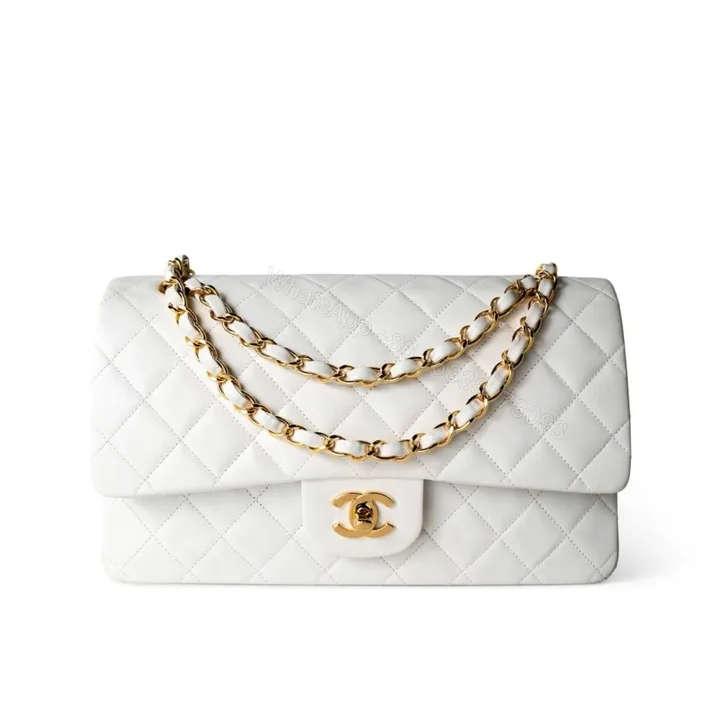 View 1 of Chanel Classic Medium Handbag White 25Cm A01112