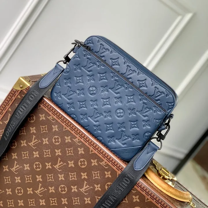 View 1 of LV TRIO MESSENGER 25 IN BLUE MONOGRAM SHADOW CALFSKIN