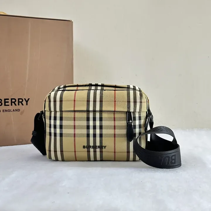 View 1 of Mini Burberry-Check Crossbody: Refined Utility Bag