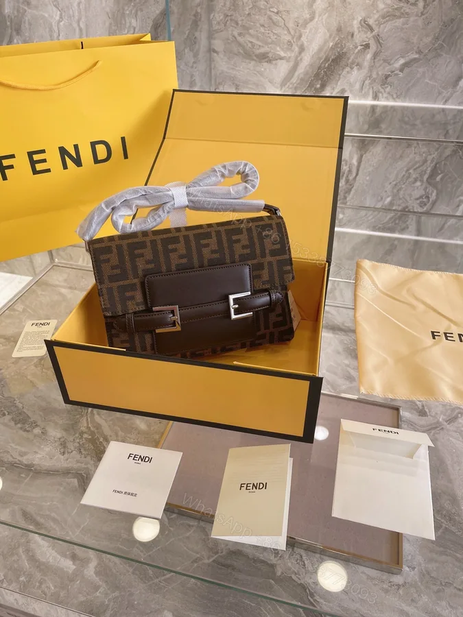 View 1 of FENDI Zucca Mamma Shoulder Bag Gold Hardware
