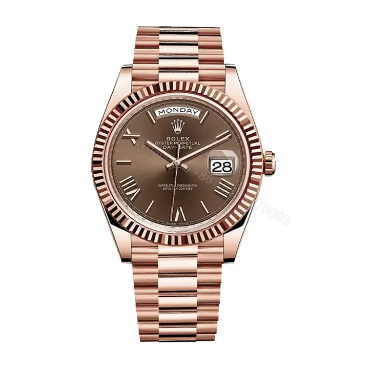 View 1 of Rolex Day-Date 40 President Chocolate Roman Dial 18k Rose Gold