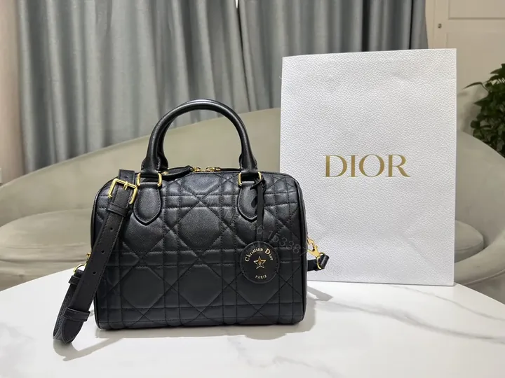 View 1 of Compact Black Quilted Satchel: Modern Dior-Style Everyday Luxury