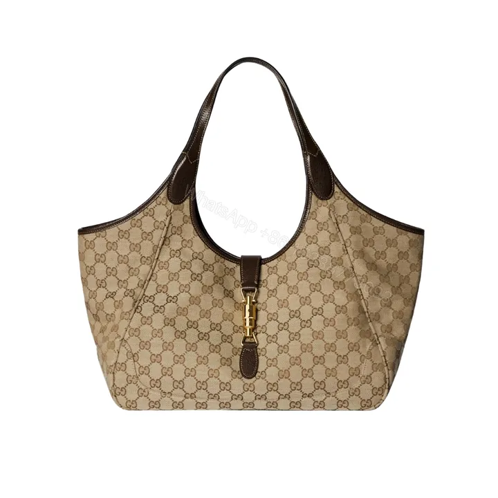 View 1 of Gucci Mercato Medium Tote Bag Sand And Brown GG Canvas 35cm