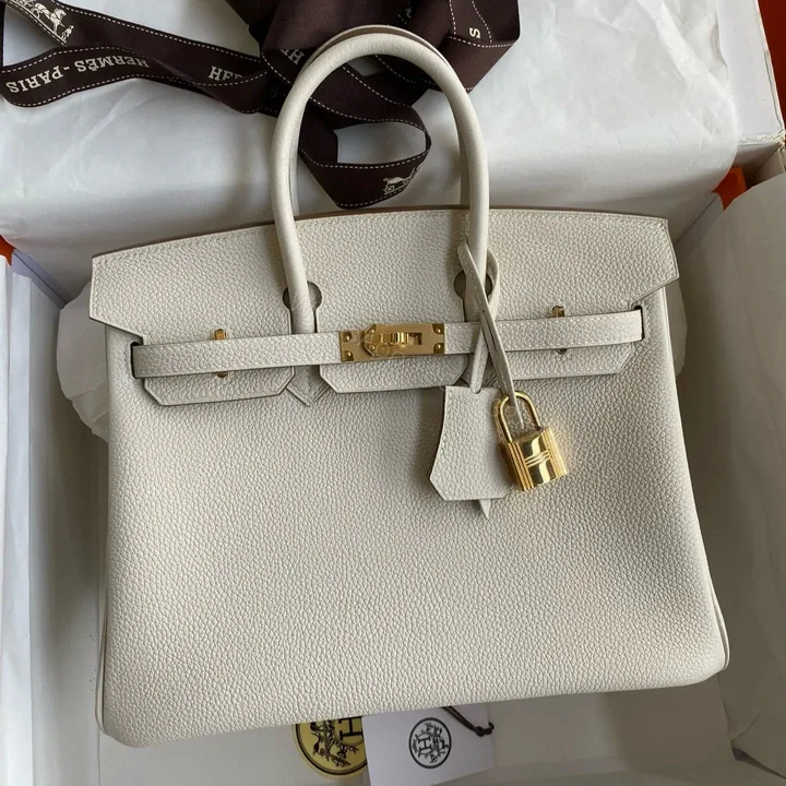 View 1 of HN 25CM CREAM TOGO LEATHER GOLD HARDWARE