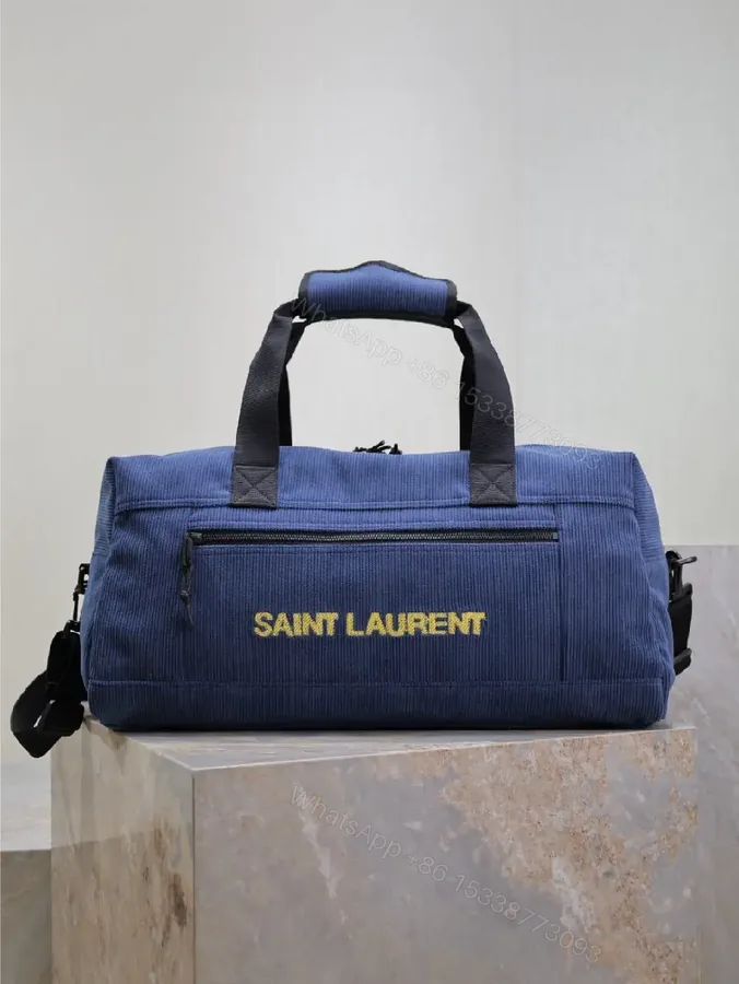 View 1 of Deep Indigo Cordura Gym Bag: Compact Luxury Travel-ready
