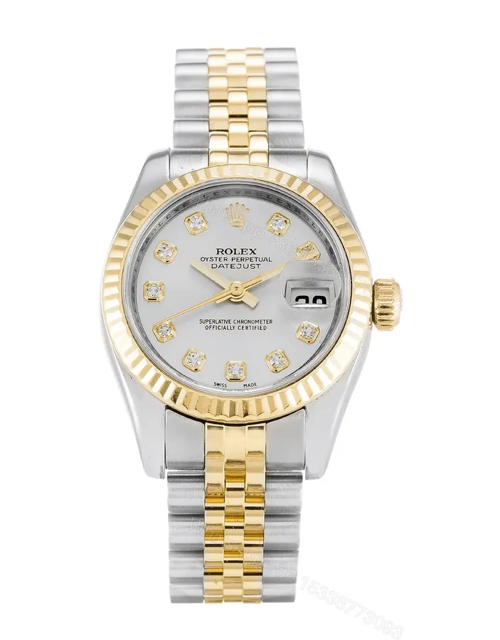 View 1 of Rolex Datejust Lady 31 Silver Gold Replica