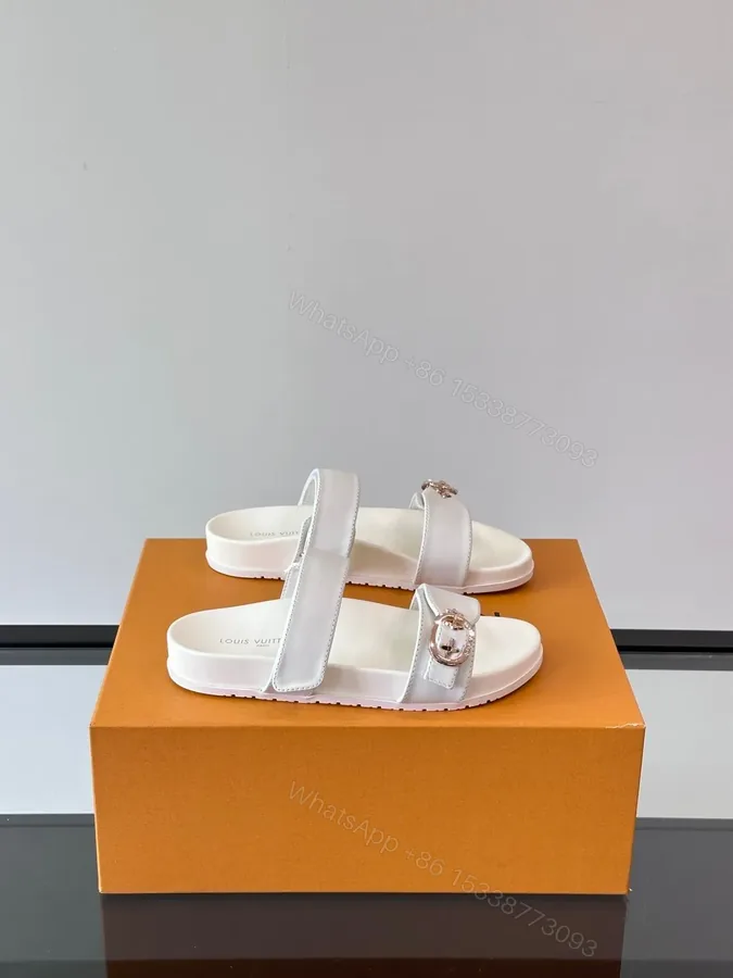 View 1 of LV Men White Leather Sandals
