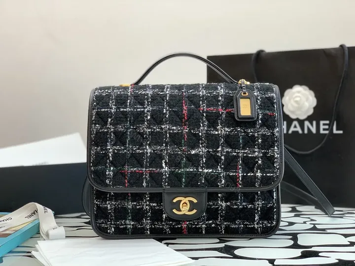View 1 of Chanel-Inspired Tweed Satchel: Structured Luxury Bag