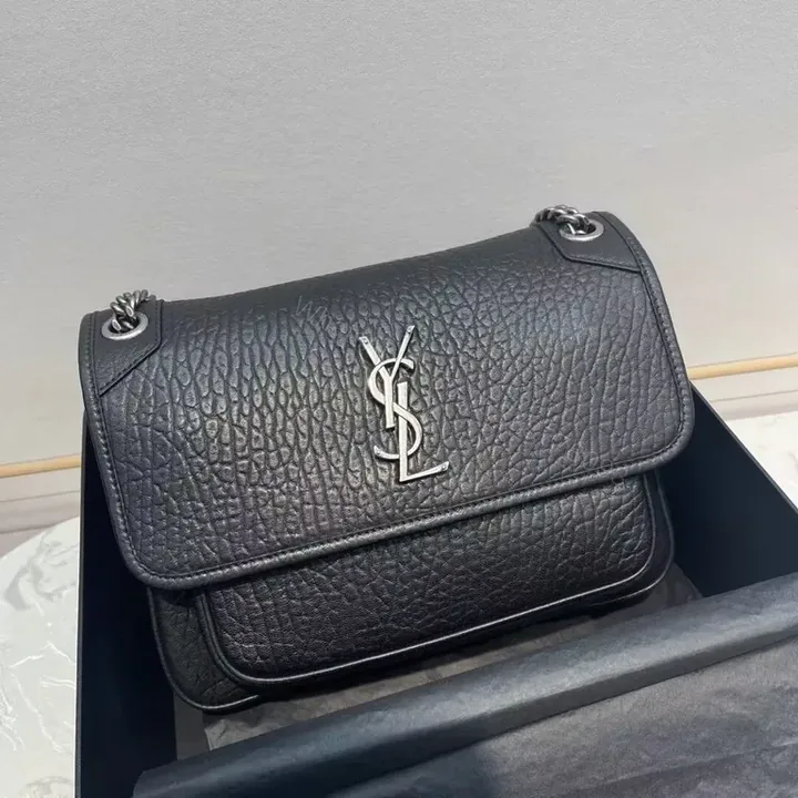 View 1 of Structured Leather Crossbody Bag with Signature Hardware