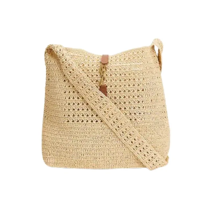 View 1 of Saint Laurent Le 5 À 7 In Raffia Crochet Beige 32Cm 690941GAAAR2080