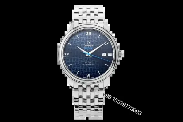 View 1 of Omega De Ville Prestige Orbis Edition Blue Dial Stainless Steel Case Japanese 9015/2892 Movement Sapphire Crystal Updated Butterfly Steel Bracelet
