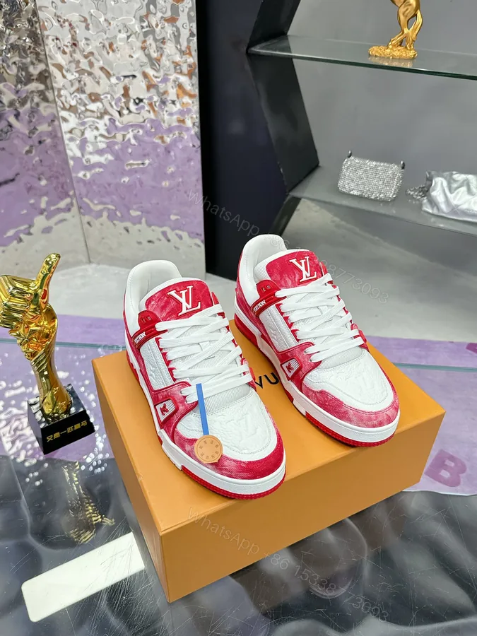 View 1 of LV 精品仿製運動鞋 紅白撞色休閒潮流款