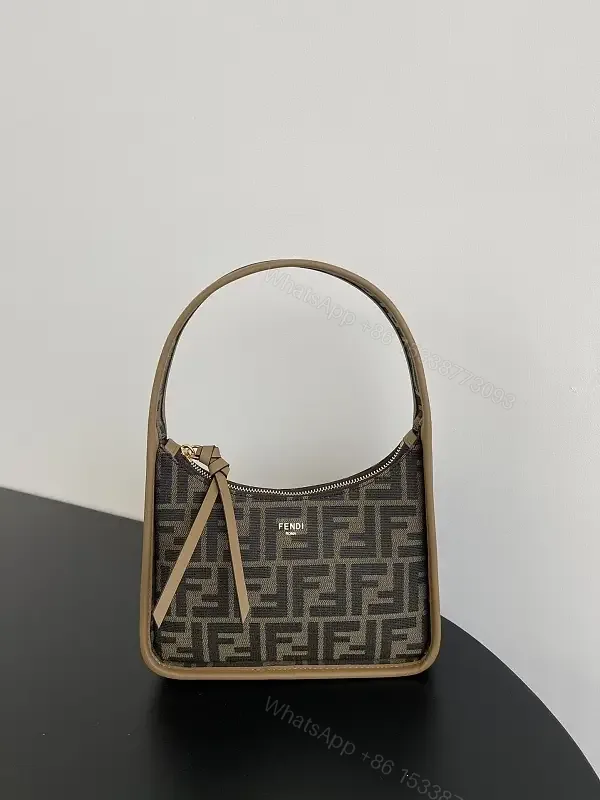 View 1 of Monogram Pattern Crossbody with Sculpted Frame, Taupe Trim