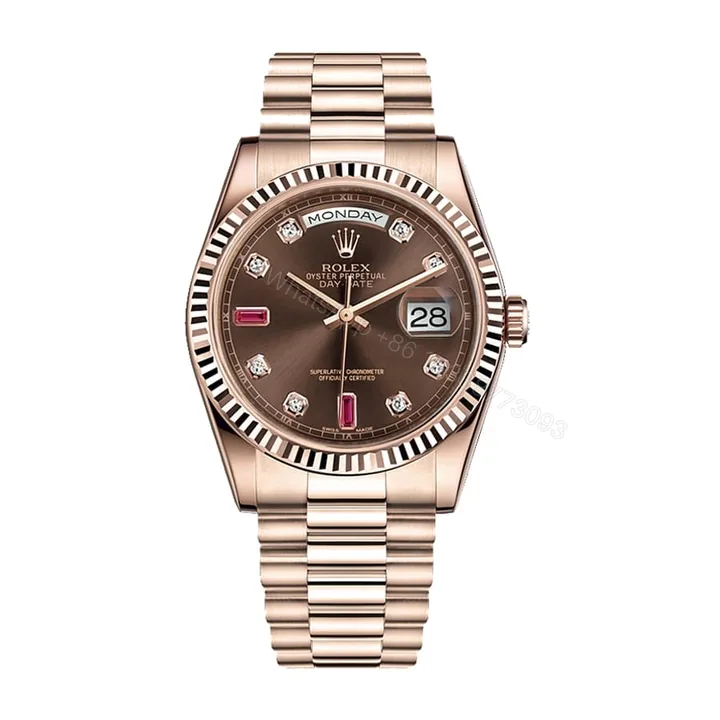 View 1 of Rolex Day-Date 128235 AR Super Clone : 36mm Rose Gold Wrapped Chocolate Dial President with Caliber 3255