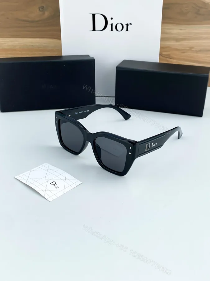 View 1 of Dior Square Sunglasses Black Plastic