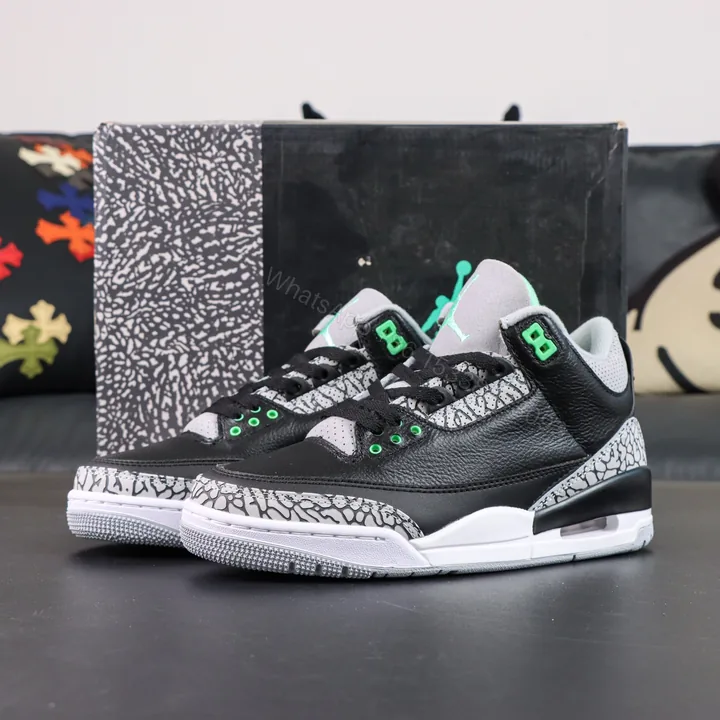 View 1 of Air Jordan 3 Retro Green Glow Replica