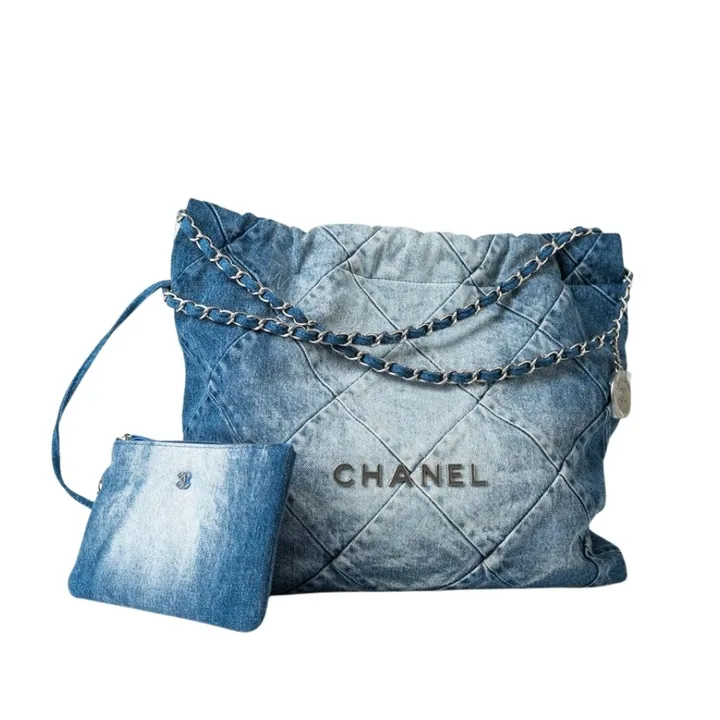 View 1 of Chanel 22 Handbag Washed Denim 36Cm AS3261 B10439 NM981