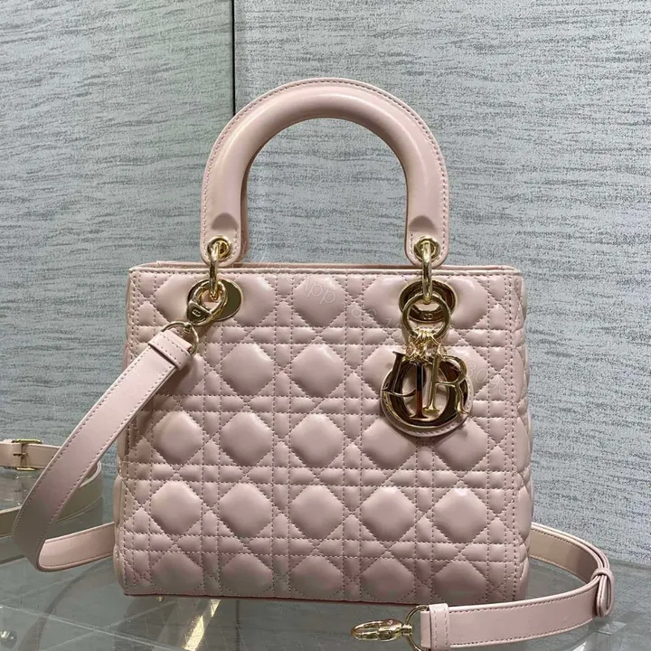View 1 of Dior Medium Lady bag in Pink Gold Hardware