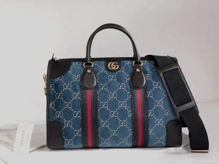 View 1 of GUCCI Velvet GG Monogram Textured Calfskin