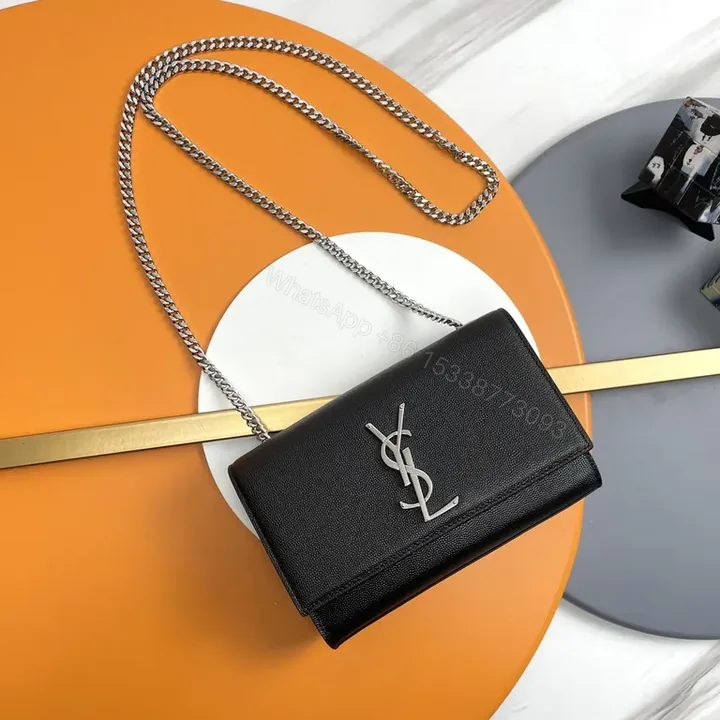 View 1 of Sleek Black Leather Crossbody - YSL-Inspired, All-Day Confidence