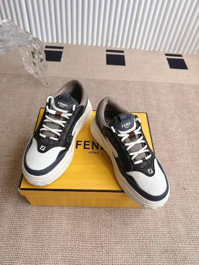 View 1 of Bold Black-White Luxe Sneakers with Signature Detailing