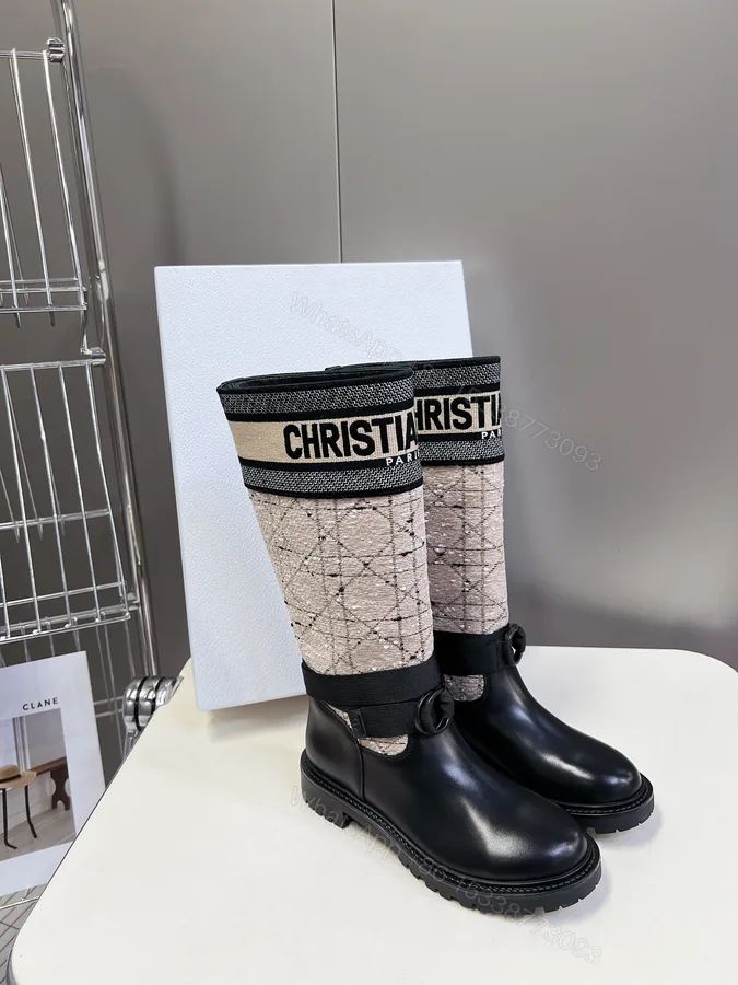 View 1 of DIOR D-Major Boots in black and beige