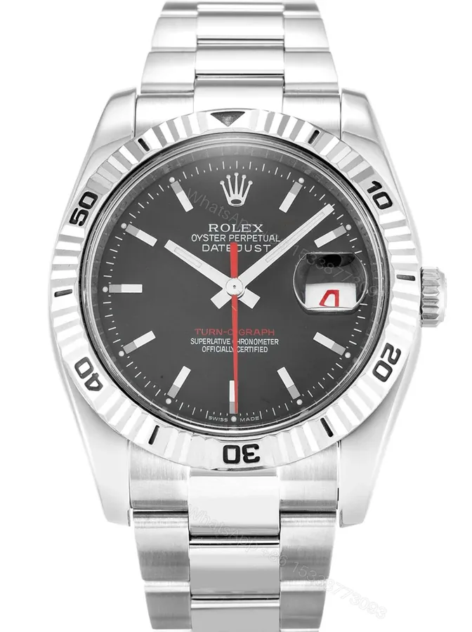 View 1 of Replica Rolex Datejust Turn-O-Graph Grey Dial 116264-2 36 mm