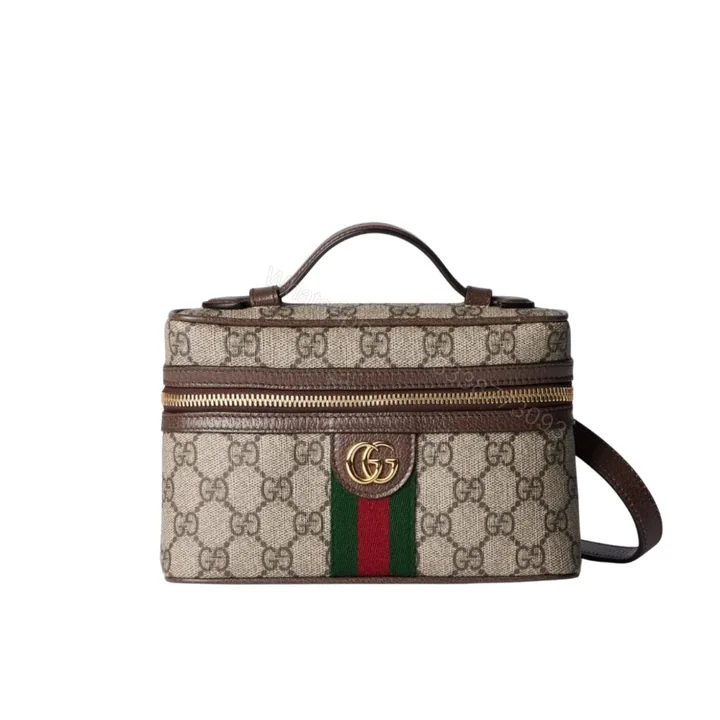 View 1 of Gucci Ophidia Small Vanity Bag Beige And Dark Brown 18Cm