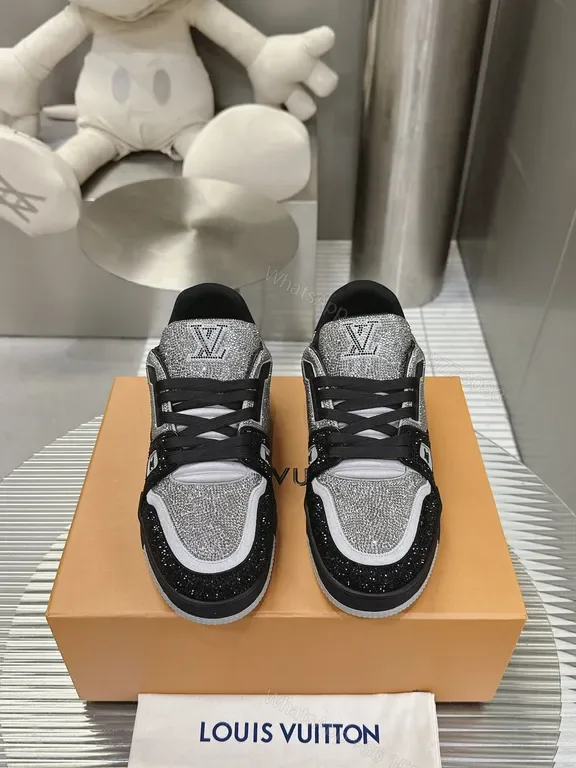 View 1 of Silver Knit LV High-Tops - Luxe Sport Sneaker
