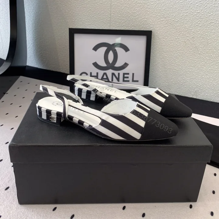 View 1 of 高仿Chanel*G31319B套腳露跟平底單鞋斑馬色免檢版