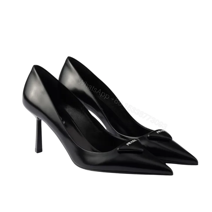 View 1 of Prada Brushed Leather Pumps Black 1I928M 055 F0002 F 075